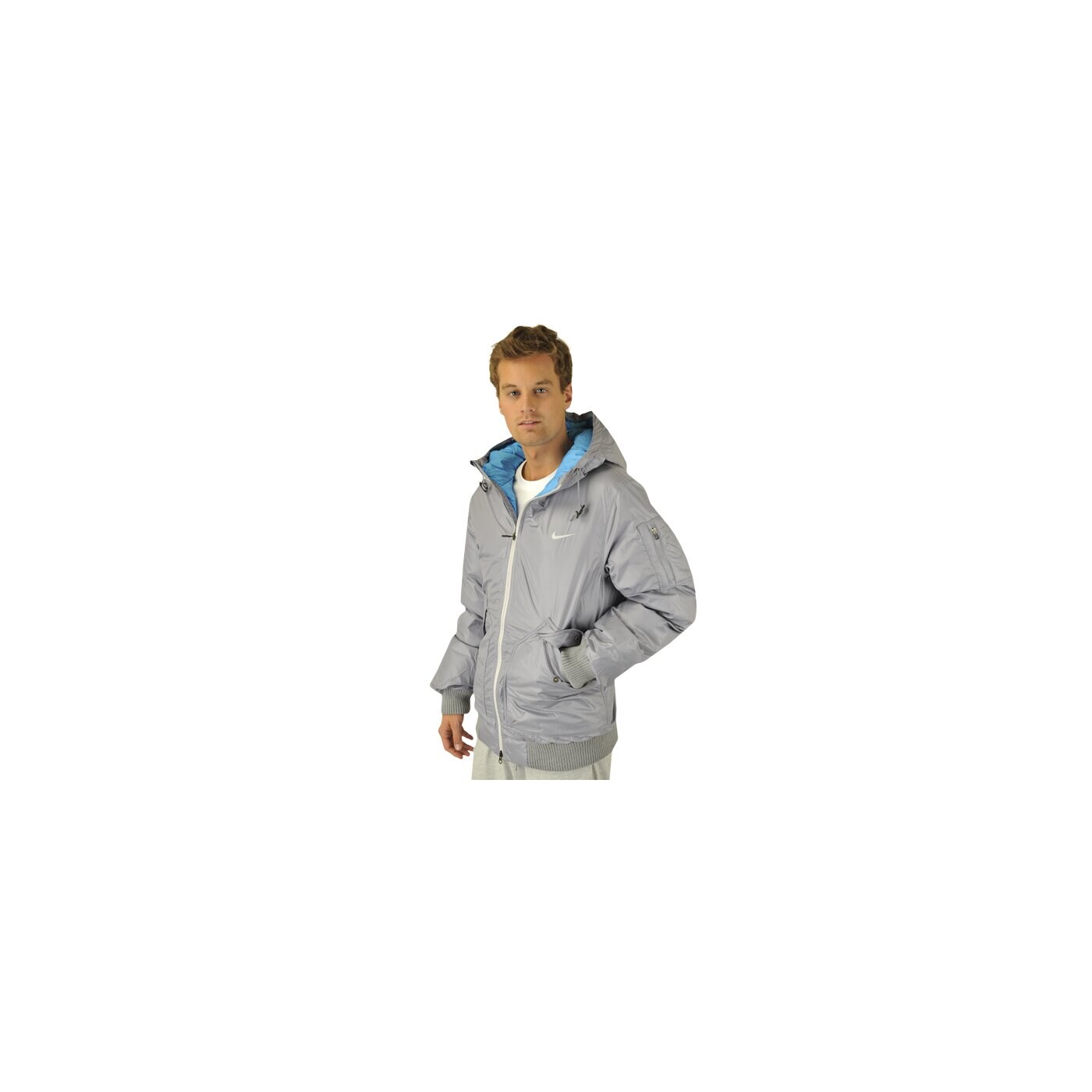 Kurtka zimowa męska NIKE KURTKA BOMBER JACKET 418994065 kolor szary
