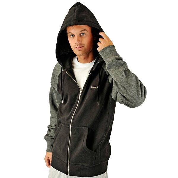 Bluza męska REEBOK POLAR FLEECE FZ HOODY BLACK w05752 kolor czarny