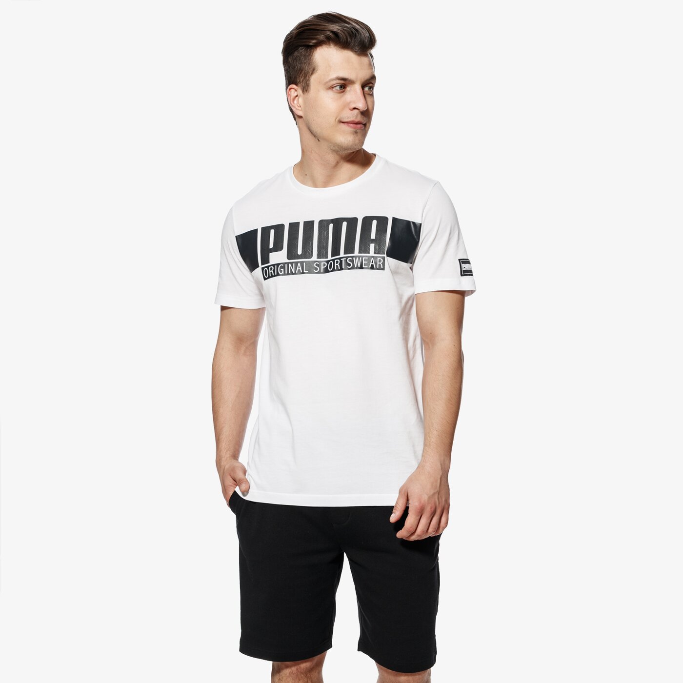 Koszulka męska PUMA T-SHIRT SS STYLE ATHLETICS GRAPHIC 85002802 kolor biały