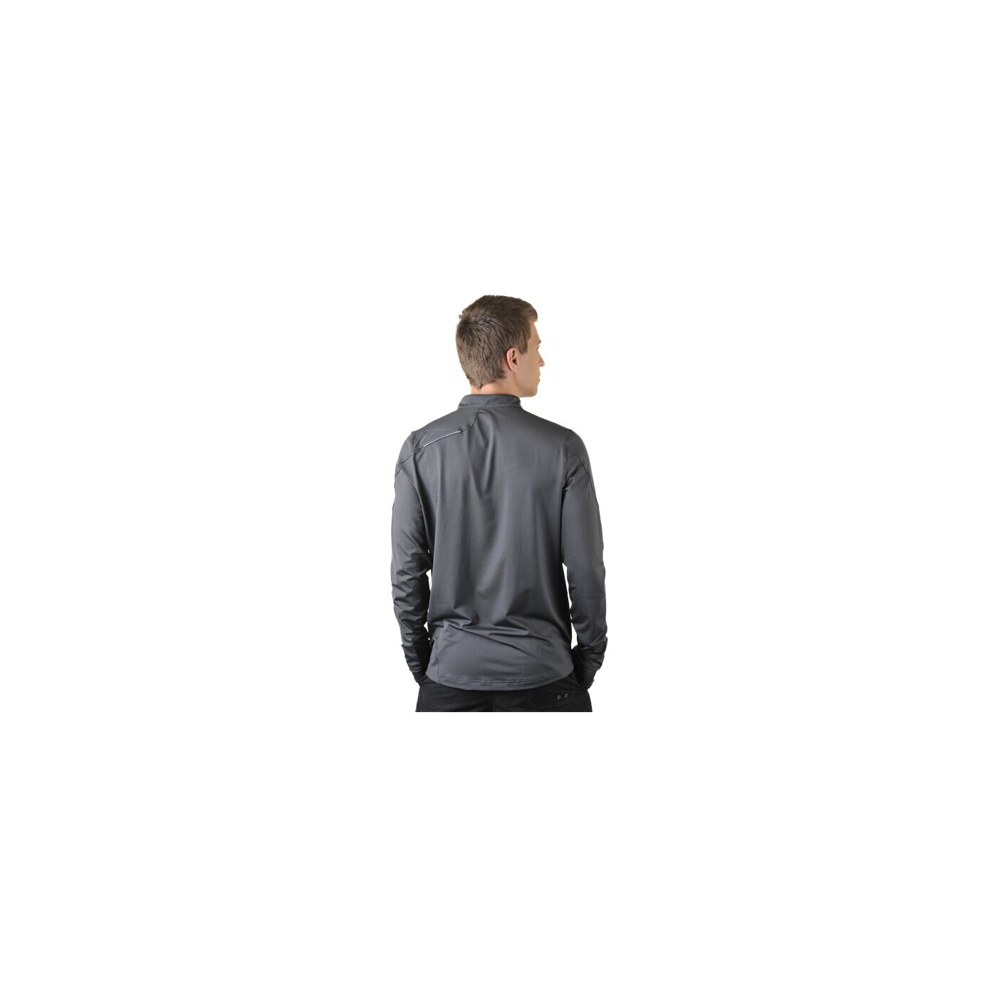 Bluza męska REEBOK BLUZA   PRE ZIG 1/4 LS GRAVEL o43873 kolor szary