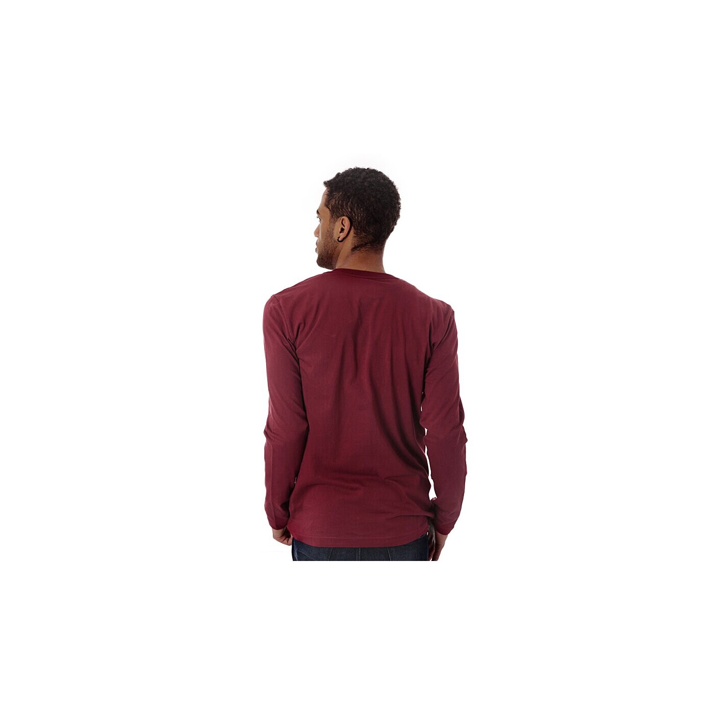 Koszulka męska NIKE T-SHIRT NIKE TEE-LS EMBRD SWOOSH 1 549751677 kolor bordowy