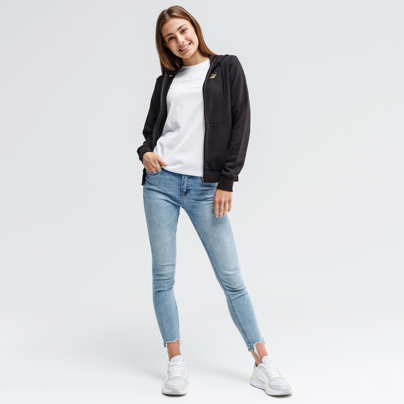 Bluza damska PUMA BLUZA ROZPINANA Z KAPTUREM ESS 583650 51 kolor czarny