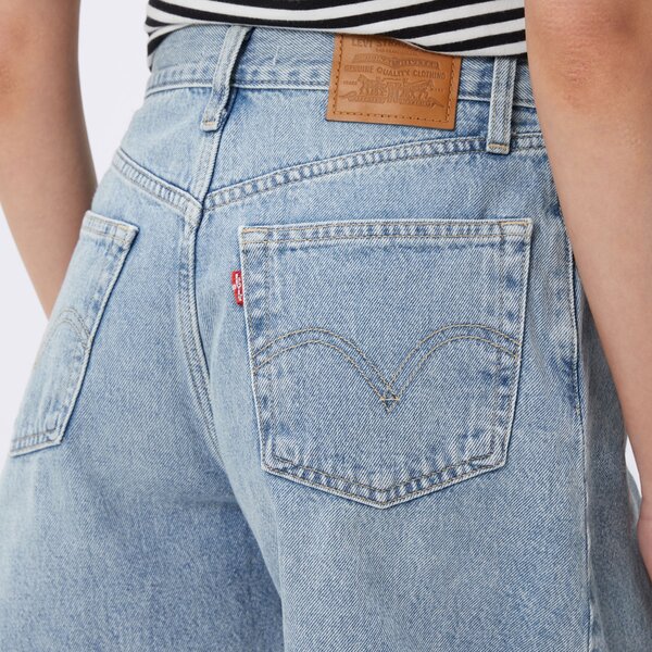 Spodenki damskie LEVI'S SZORTY HIGH BAGGY MED INDIGO a9311-0000 kolor niebieski