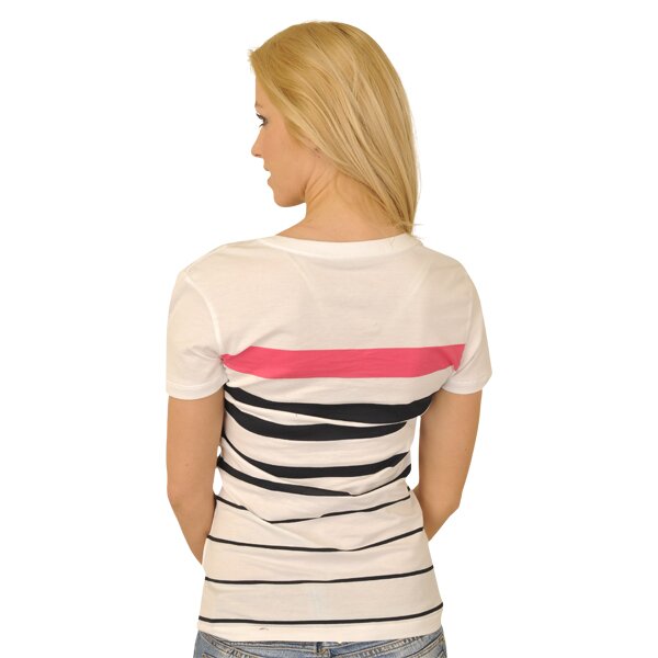 Koszulka damska NIKE T-SHIRT SS DEEP V STRIPE 413392100 