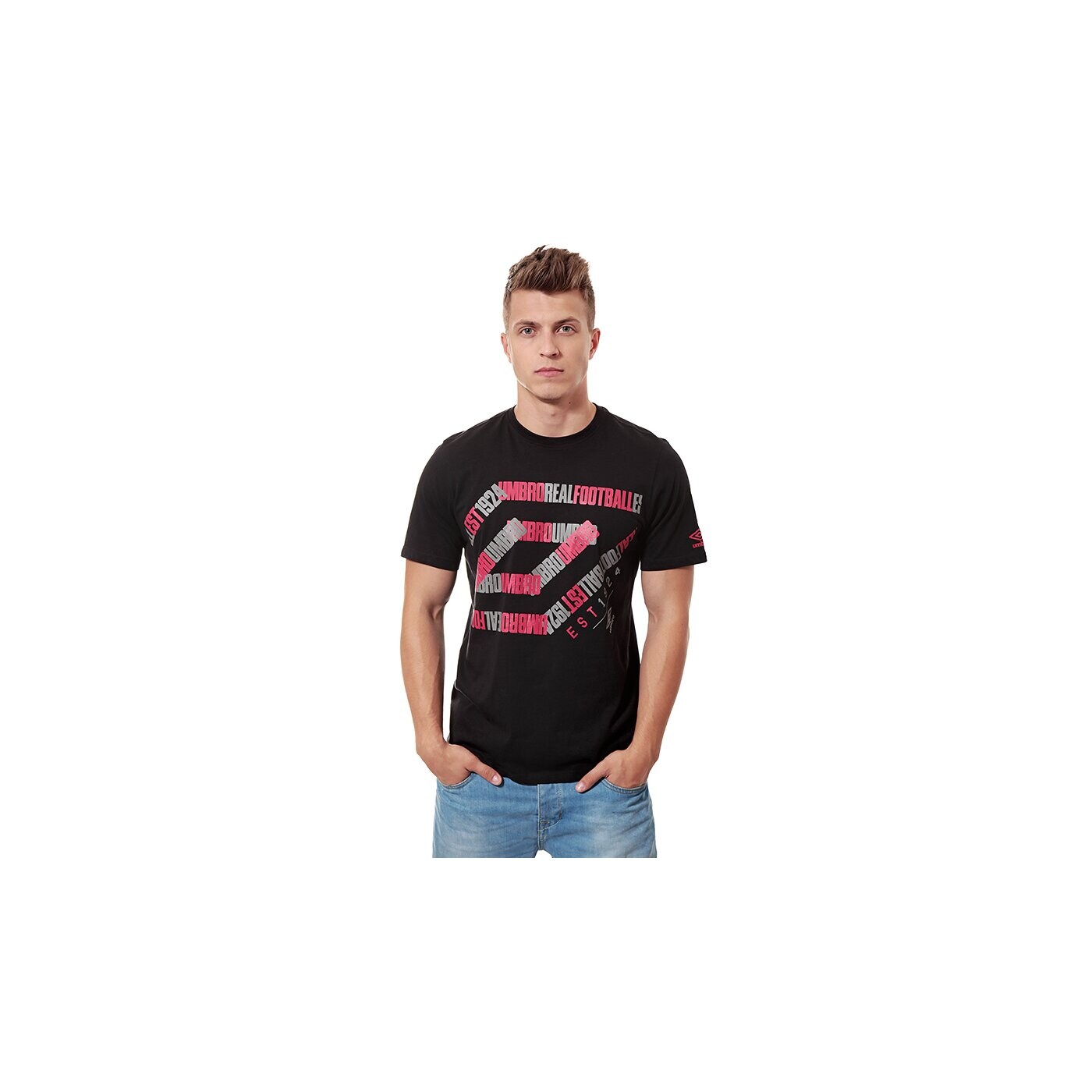 Koszulka męska UMBRO T-SHIRT ANGLED DIAMOND GRAPHIC TEE 62606u060 kolor czarny