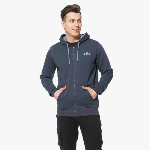 Bluza męska UMBRO BLUZA ZIP THROUGH FLEECE HOODY 65153ugkr kolor granatowy