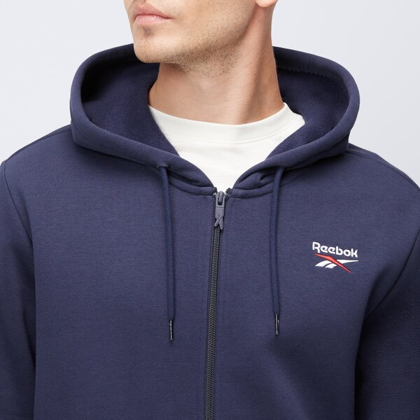 Bluza męska REEBOK BLUZA ROZPINANA Z KAPTUREM IDENTITY SL FLEECE FZ 100202861 kolor granatowy