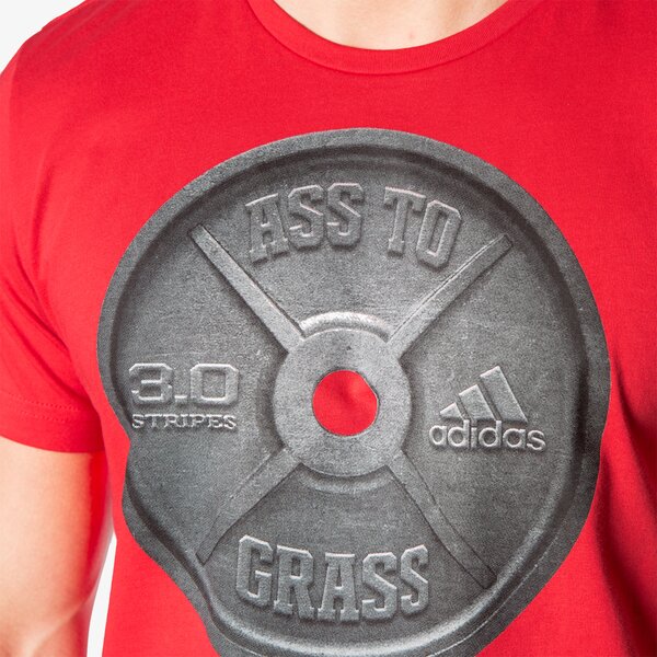Koszulka męska ADIDAS T-SHIRT ASS TO GRASS ay6934 kolor czerwony