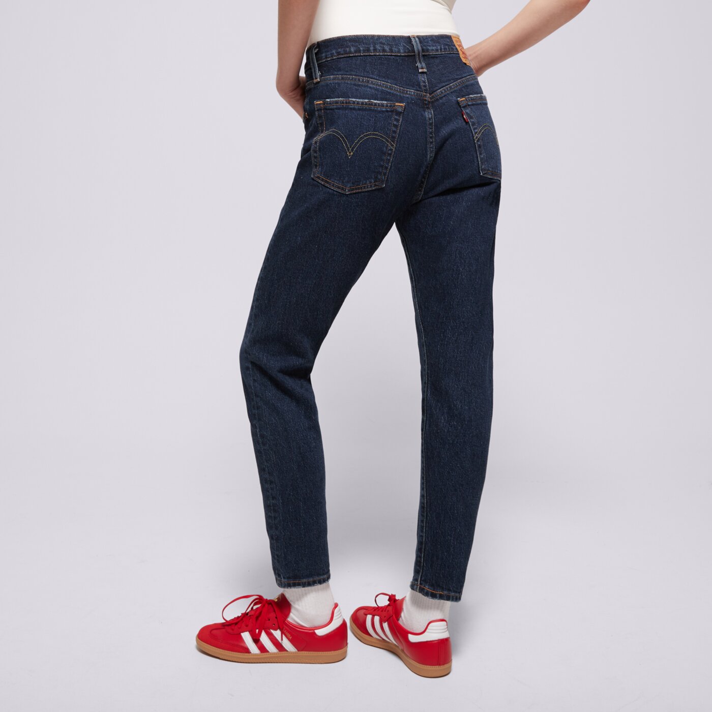 Spodnie dresowe damskie LEVI'S SPODNIE 501 SKINNY 29502-0201 kolor granatowy
