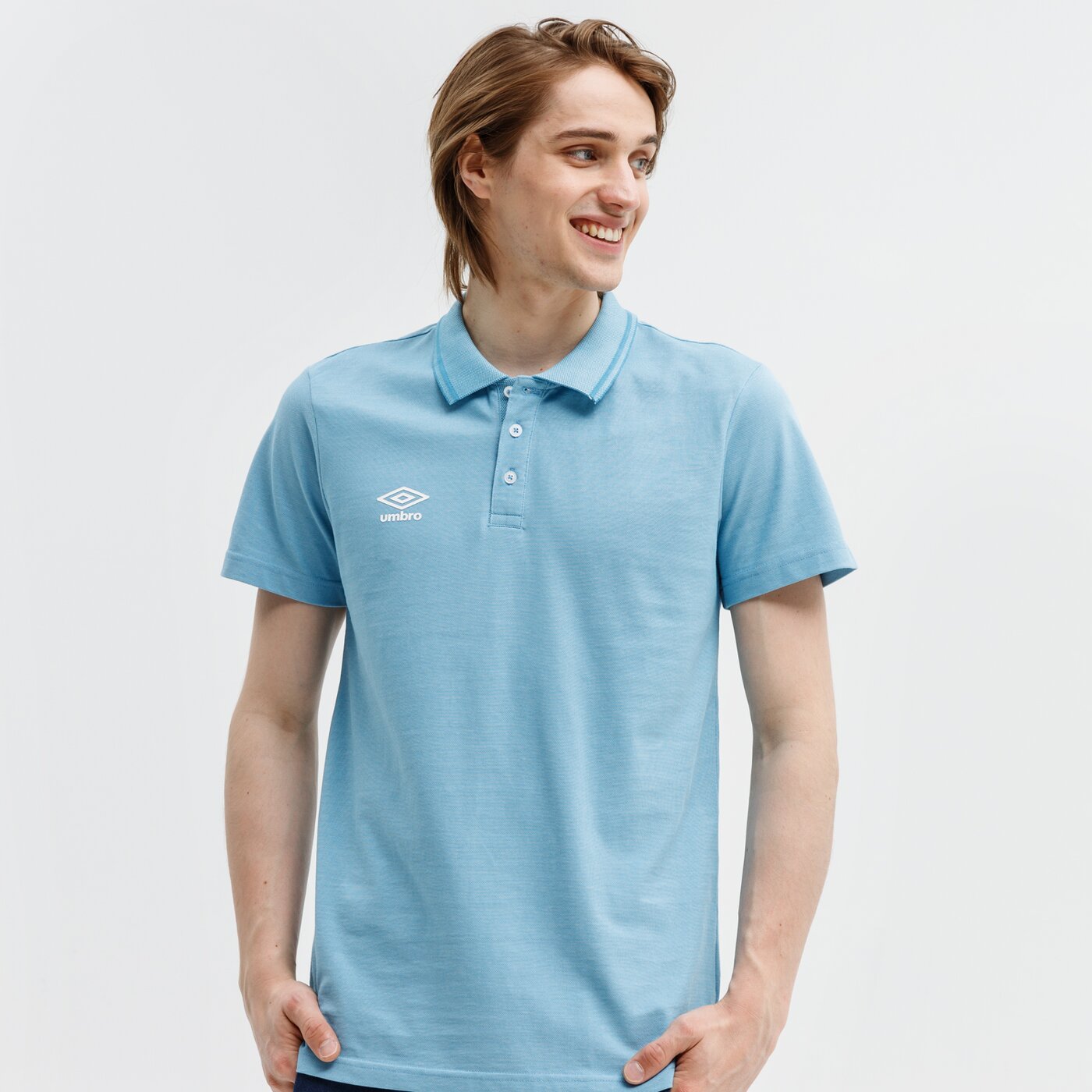Koszulka polo męska UMBRO POLO CIRO ul121pom01001 kolor niebieski