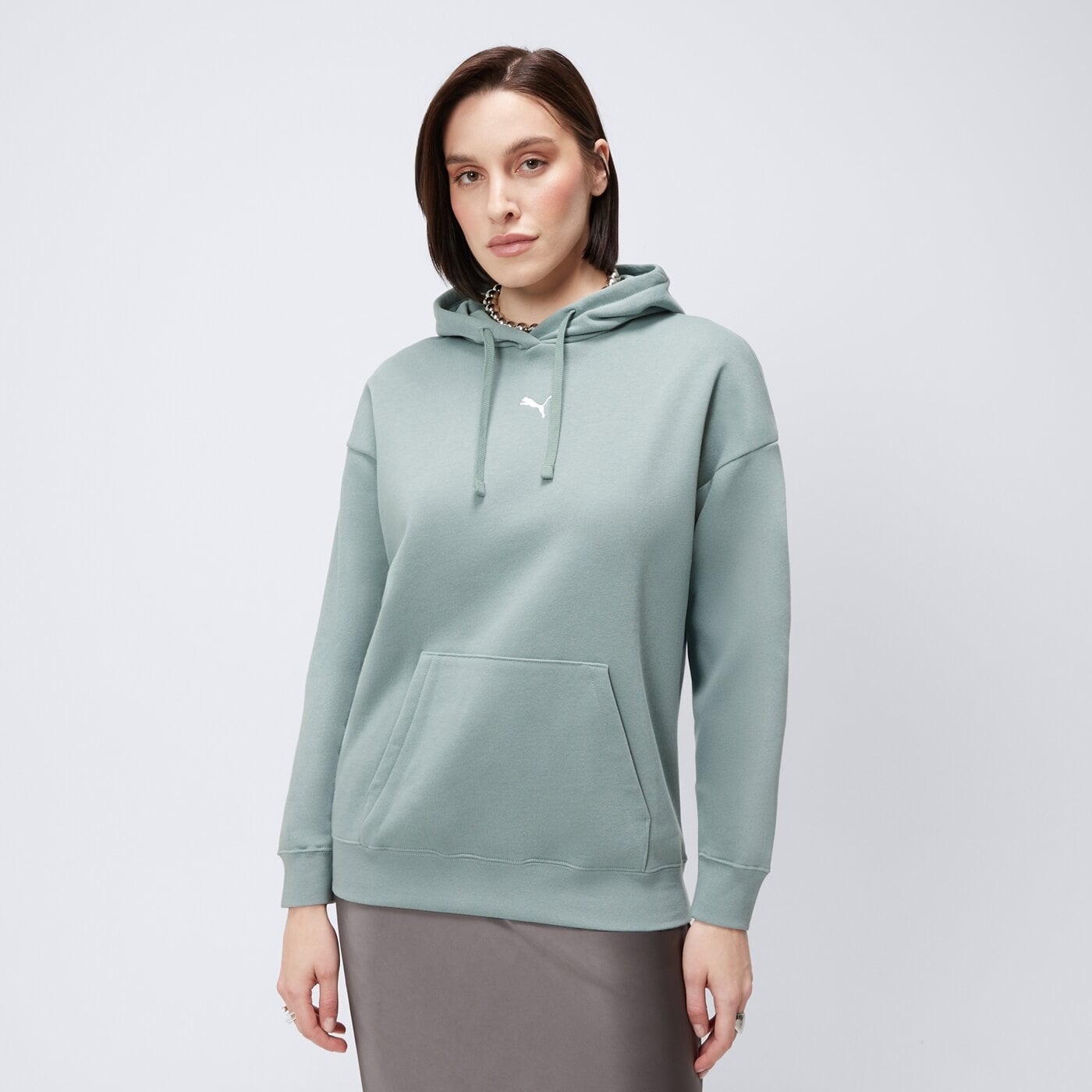 Bluza damska PUMA BLUZA Z KAPTUREM ESS OVERSIZED 685398 30 kolor zielony