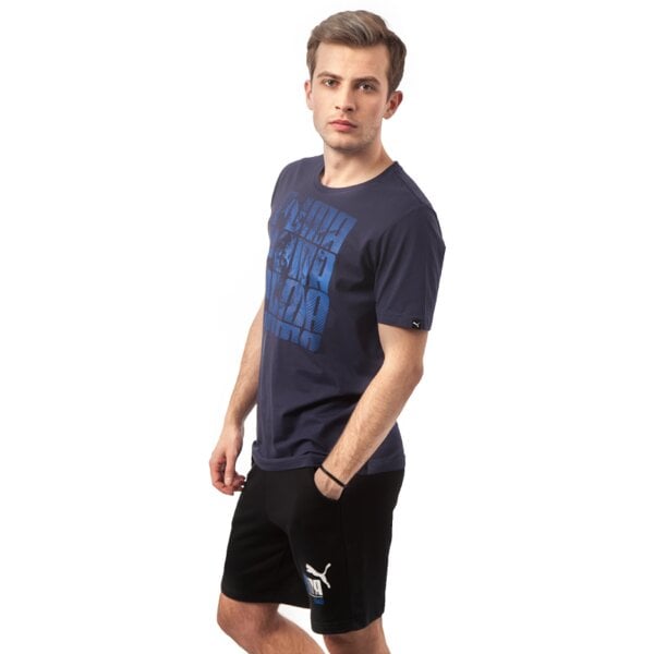 Koszulka męska PUMA T-SHIRT HIDING CAT TEE 83243106 kolor granatowy
