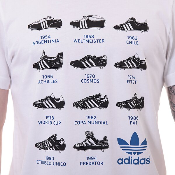 Koszulka męska ADIDAS T-SHIRT BOOT HISTORY f77303 kolor biały