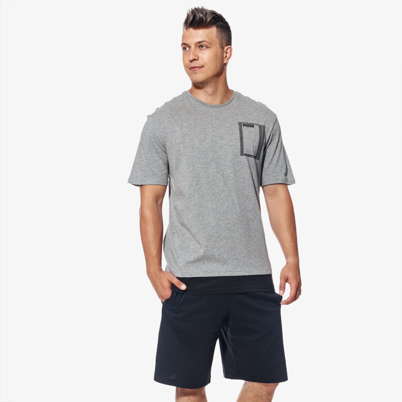 Koszulka męska PUMA T-SHIRT SS SUMMER REBEL 85010303 kolor szary