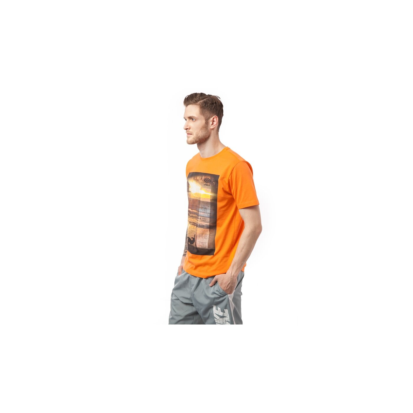 Koszulka męska UMBRO T-SHIRT BRIDO ul15tsmpr031 kolor pomarańczowy