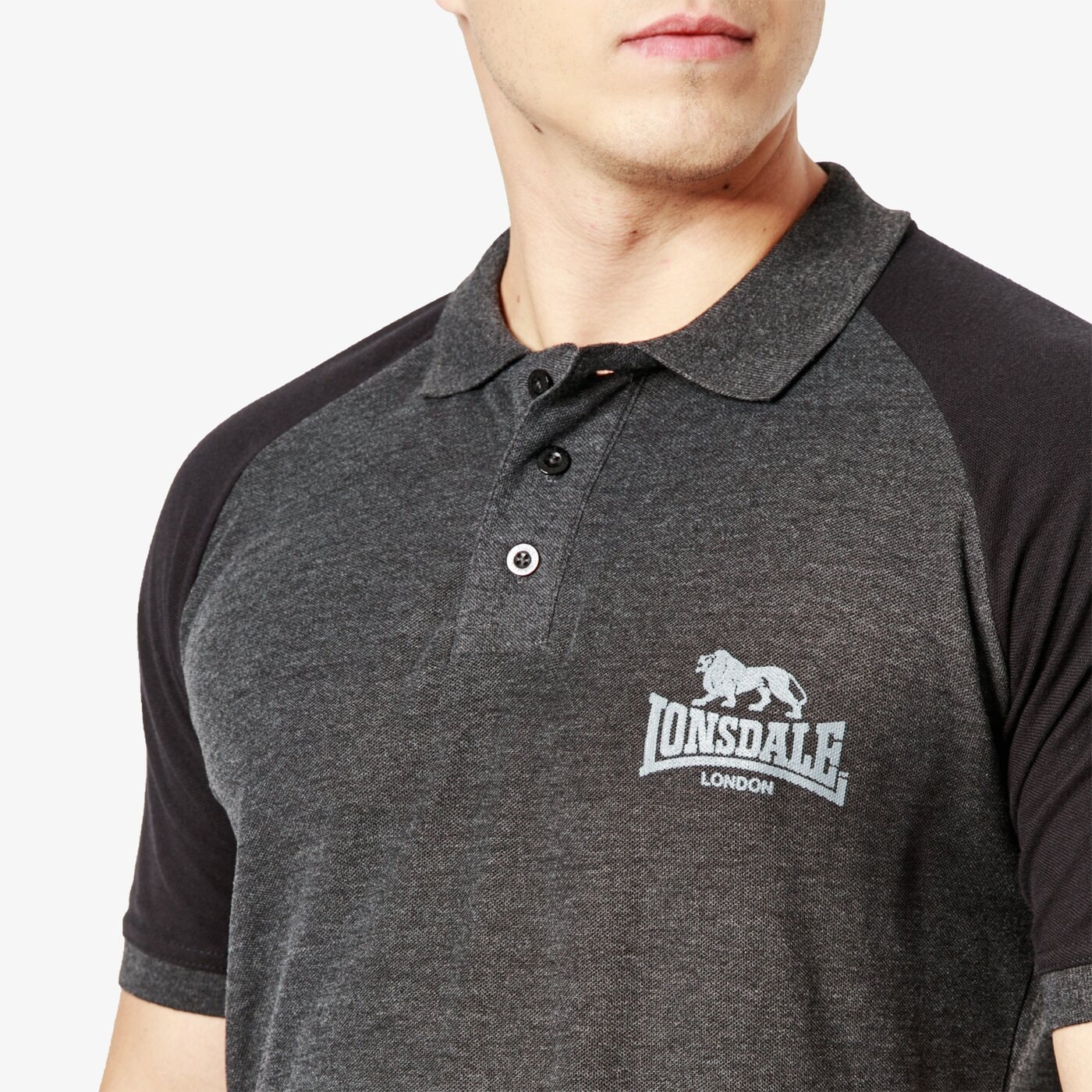 Koszulka polo męska LONSDALE POLO SS INHURST 1138111000 kolor szary