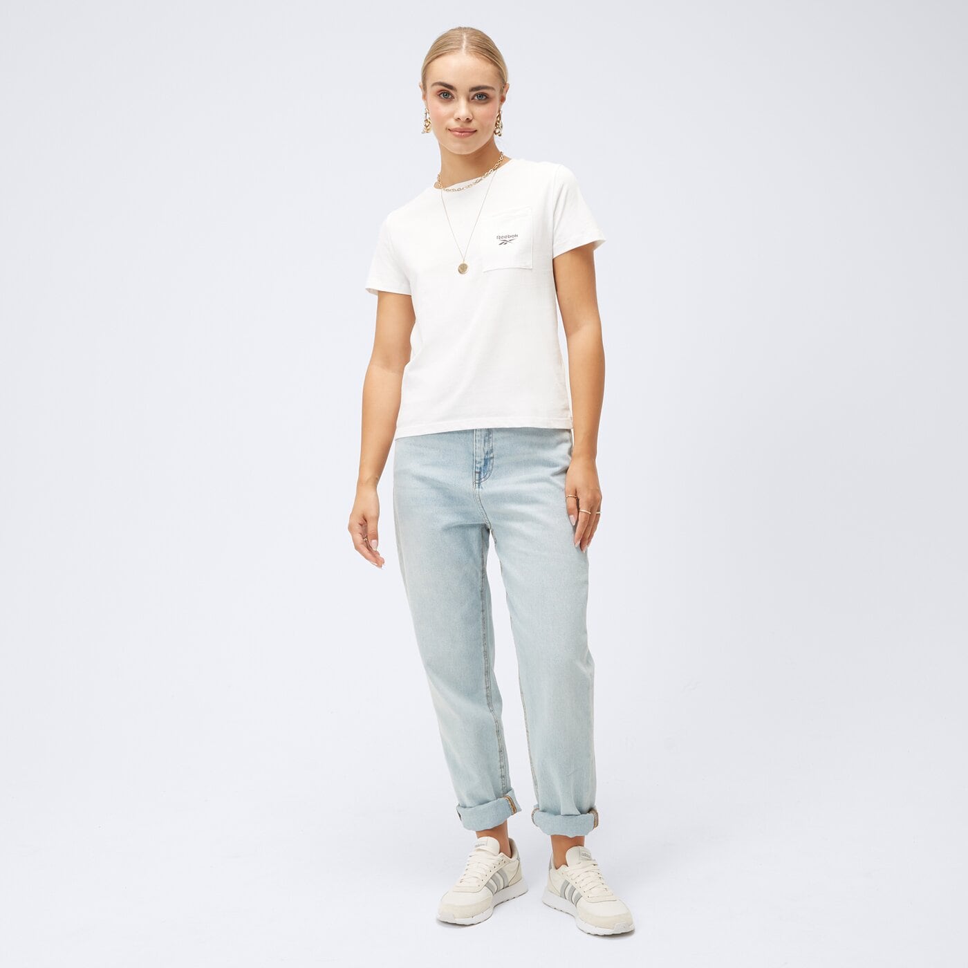 Koszulka damska REEBOK T-SHIRT REEBOK ID POCKET 100037560 kolor biały