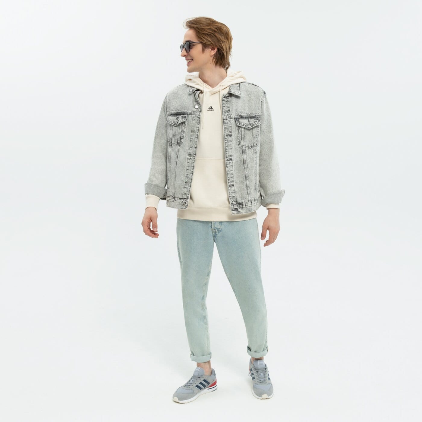 Bluza męska ADIDAS BLUZA Z KAPTUREM M FV HD he4353 kolor beżowy