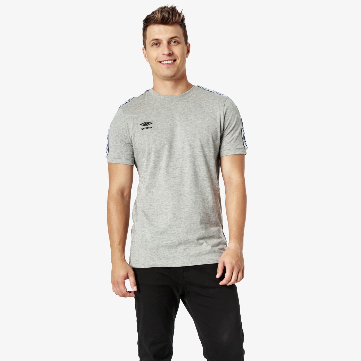 Koszulka męska UMBRO T-SHIRT SS TAPED RINGER 65475u-b43 kolor szary