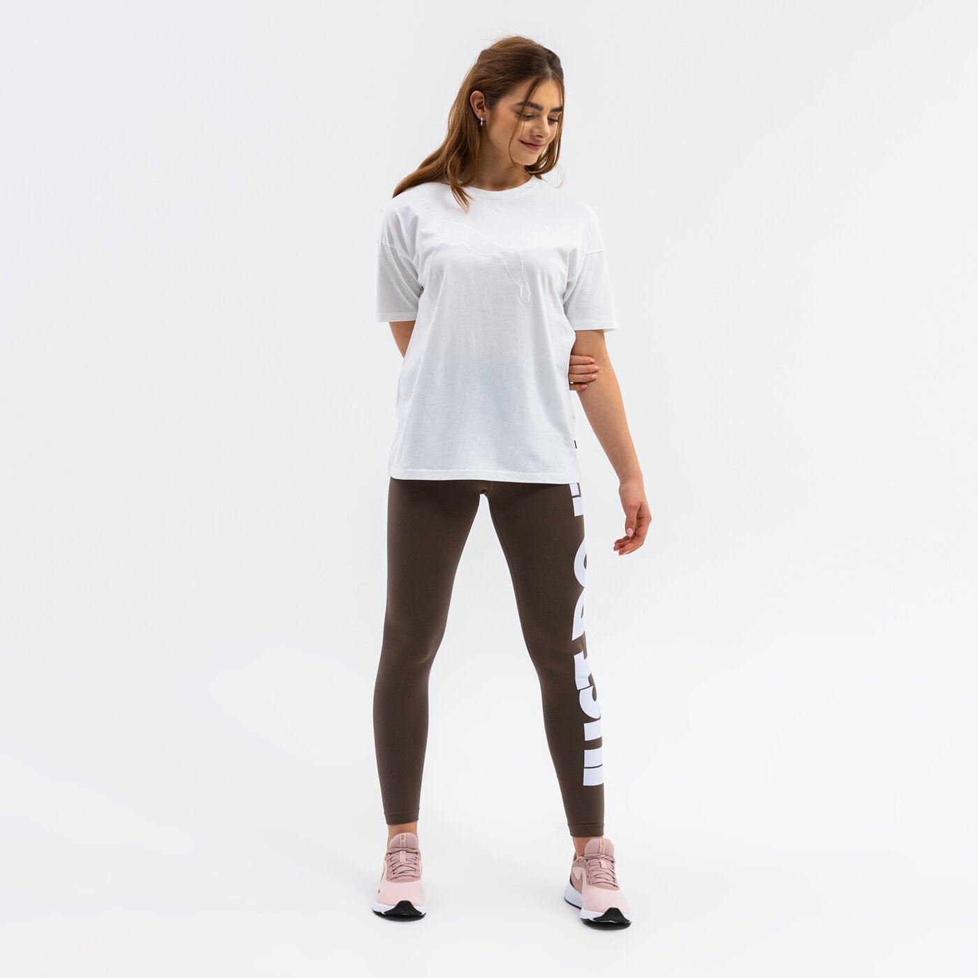 Spodnie dresowe damskie NIKE LEGGINGS SPORTSWEAR ESSENTIAL cz8534-004 kolor brązowy