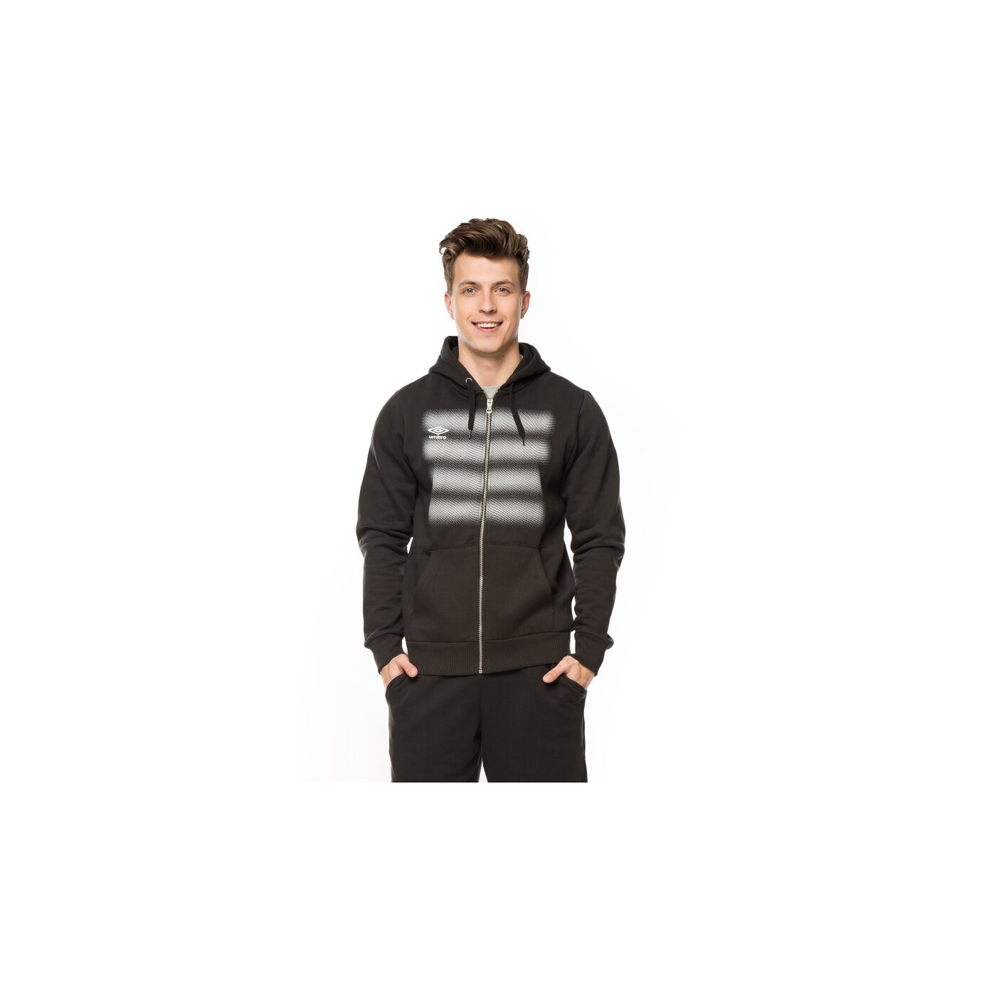 Bluza męska UMBRO BLUZA FOUR STRIPE MINI DIAMONDS ZIP THRU 64106u060 kolor czarny