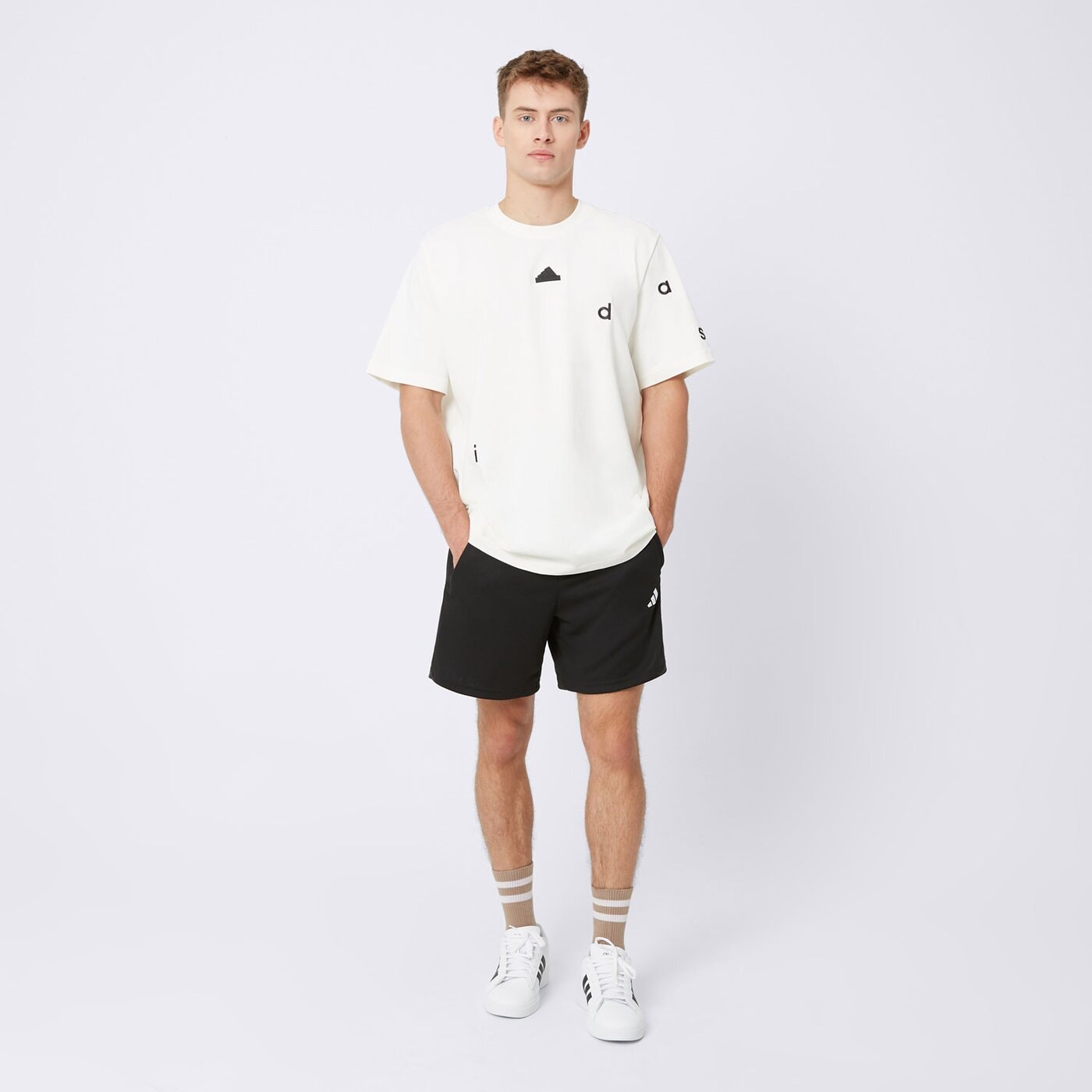 Koszulka męska ADIDAS T-SHIRT SS BL SJ T Q1 is1992 kolor beżowy