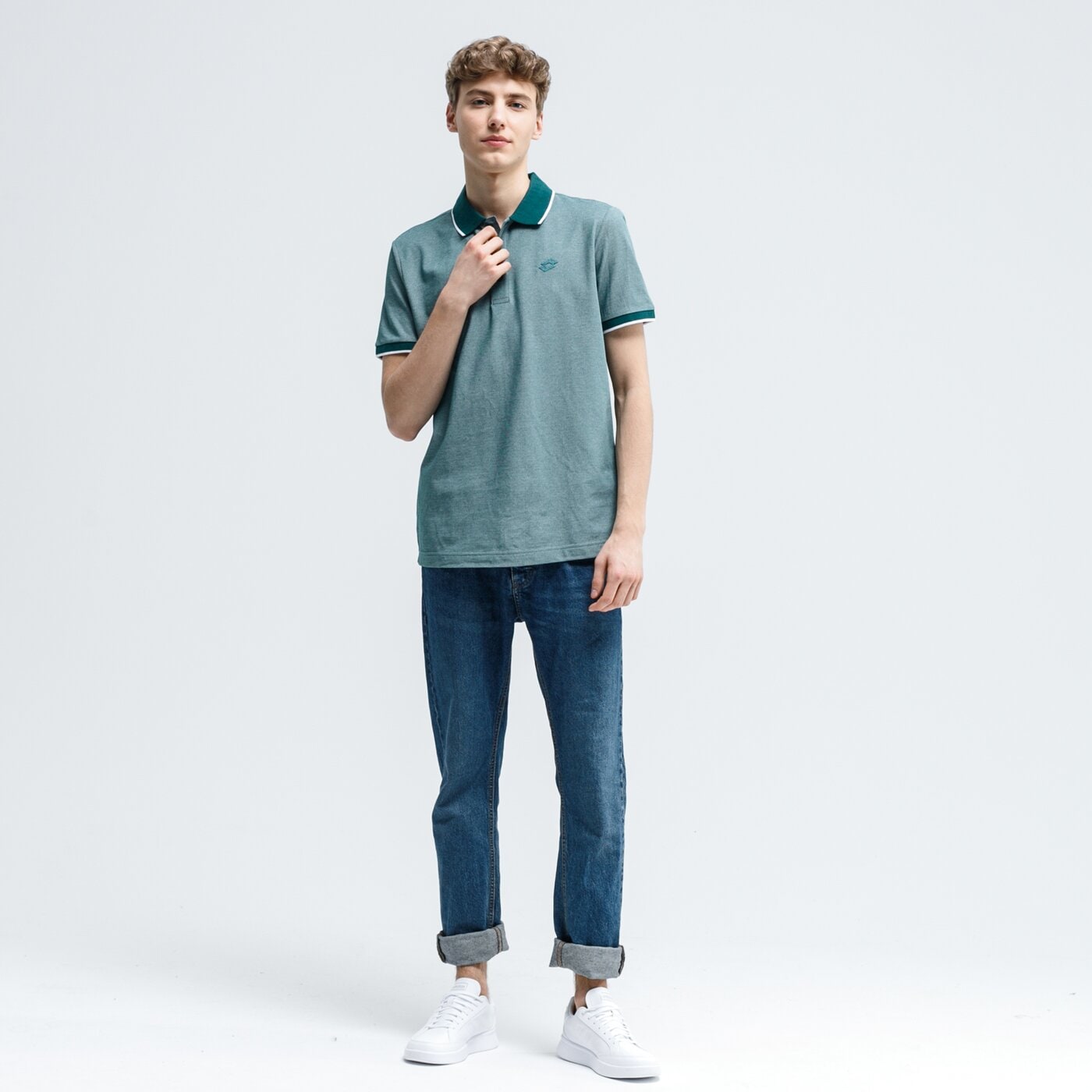 Koszulka polo męska LOTTO POLO FIRENZE PQ 213352-5p7 kolor zielony