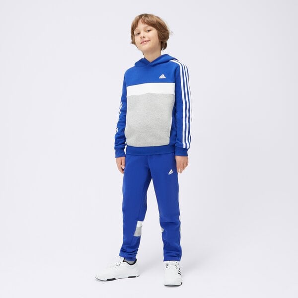 Bluza dziecięca ADIDAS BLUZA Z KAPTUREM J 3S TIB FL HD ib4087 kolor niebieski