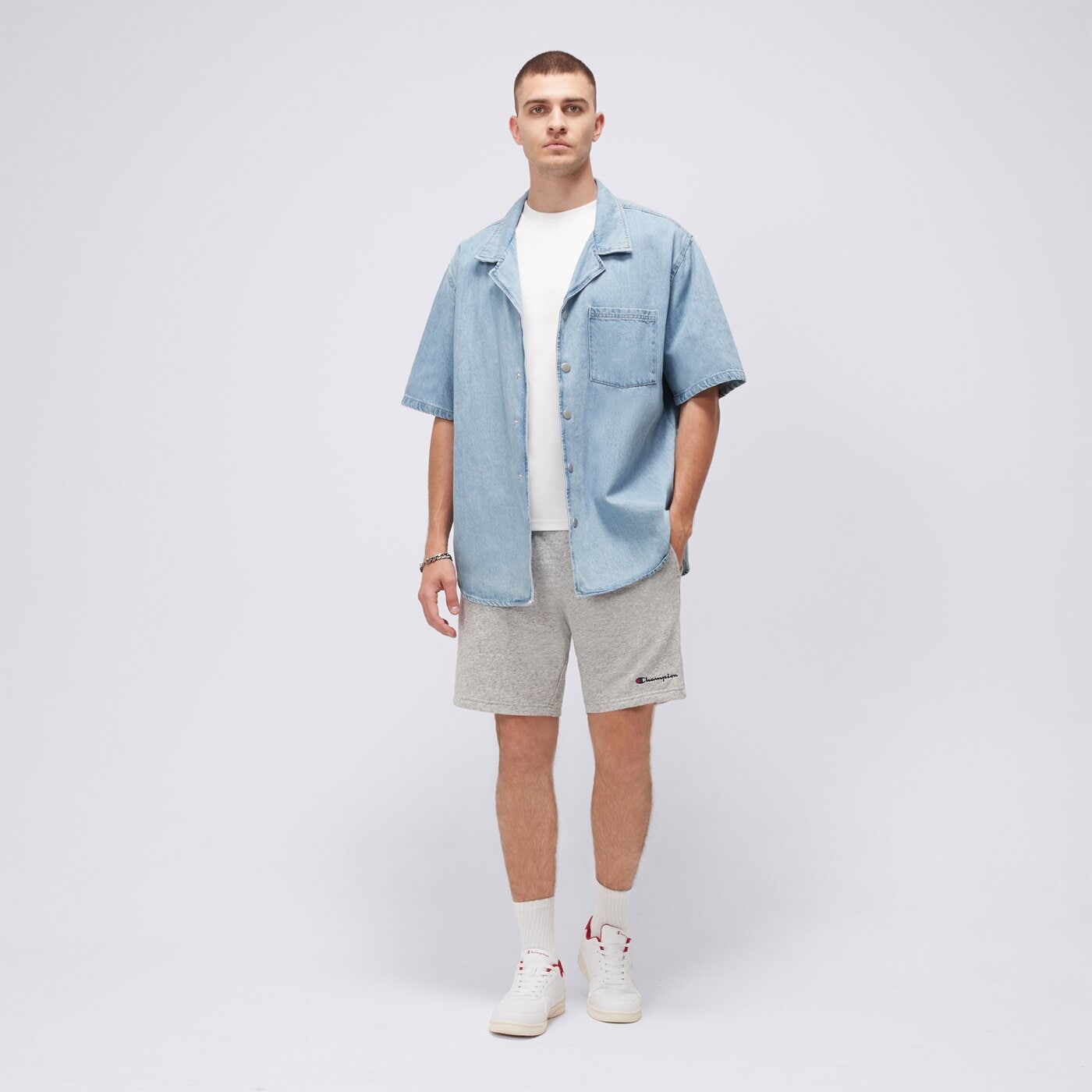 Spodenki męskie CHAMPION SZORTY BERMUDA 219906em021 kolor szary