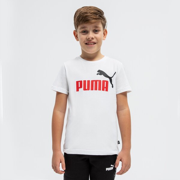 Koszulka dziecięca PUMA T-SHIRT ESS+ 2 COL LOGO B 586985 02 kolor biały
