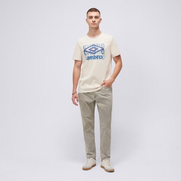 Koszulka męska UMBRO T-SHIRT ESS DOUBLE LOGO ul125tsm04001 kolor beżowy