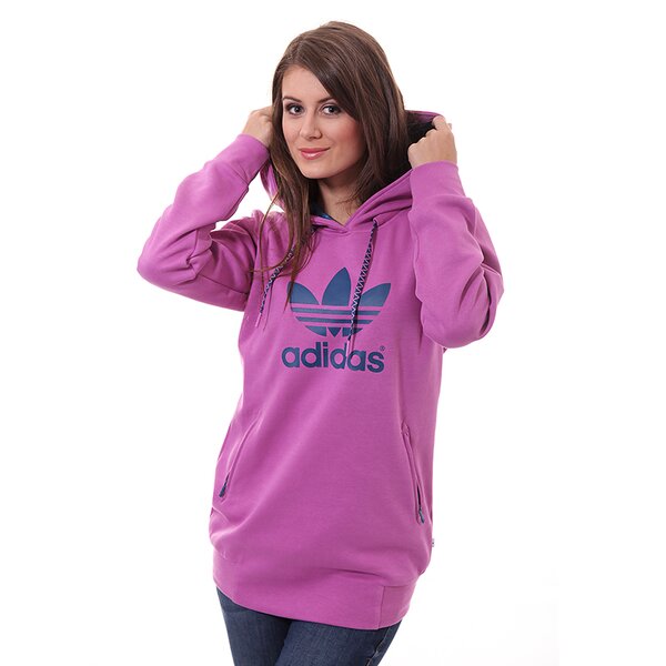 Bluza damska ADIDAS BLUZA LONG HOODIE f77888 kolor fioletowy