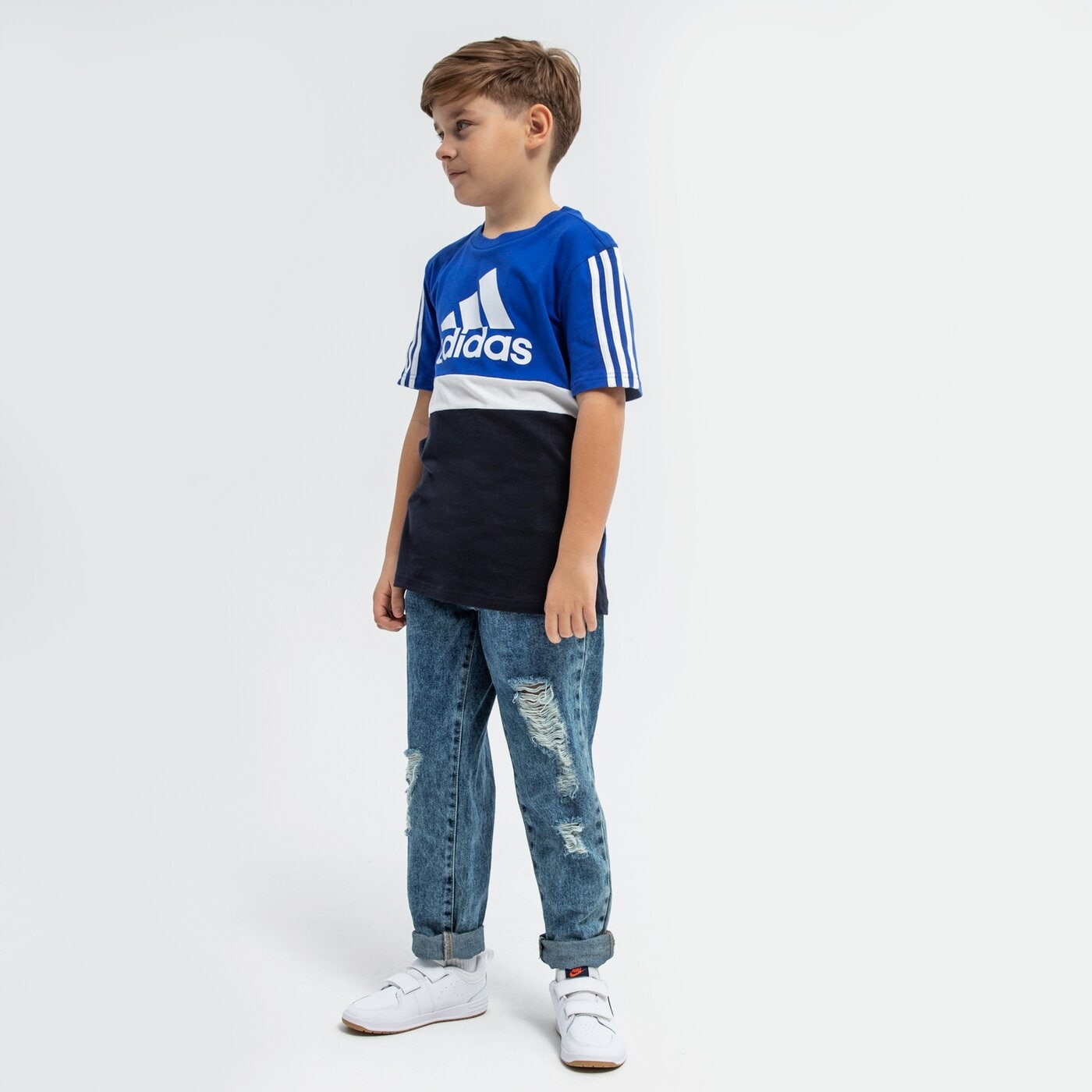 Koszulka dziecięca ADIDAS T-SHIRT SS B CB T BOY ha6317 kolor granatowy