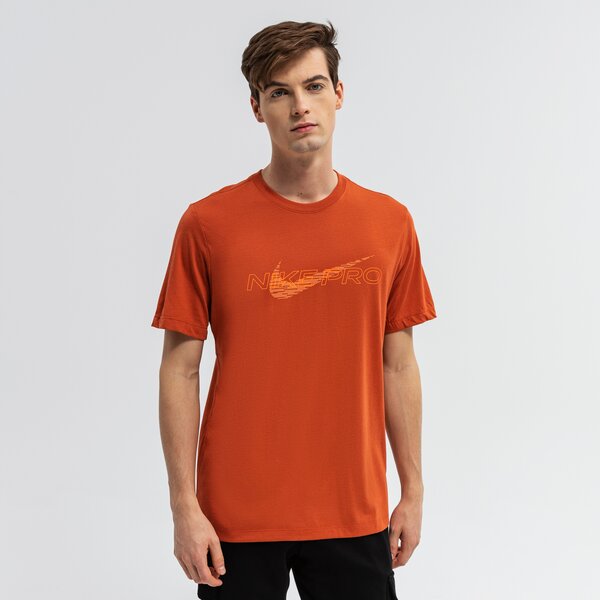Koszulka męska NIKE T-SHIRT SS M NK DF DB NK PRO dd6883-825 kolor pomarańczowy