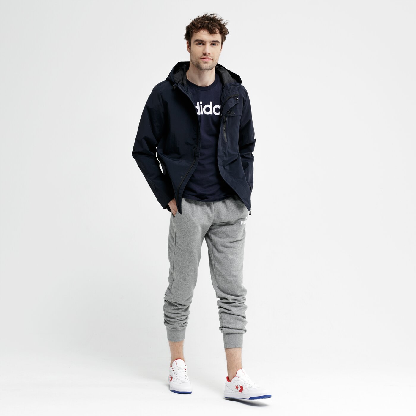 Koszulka męska ADIDAS T-SHIRT SS E LIN du0406 kolor granatowy