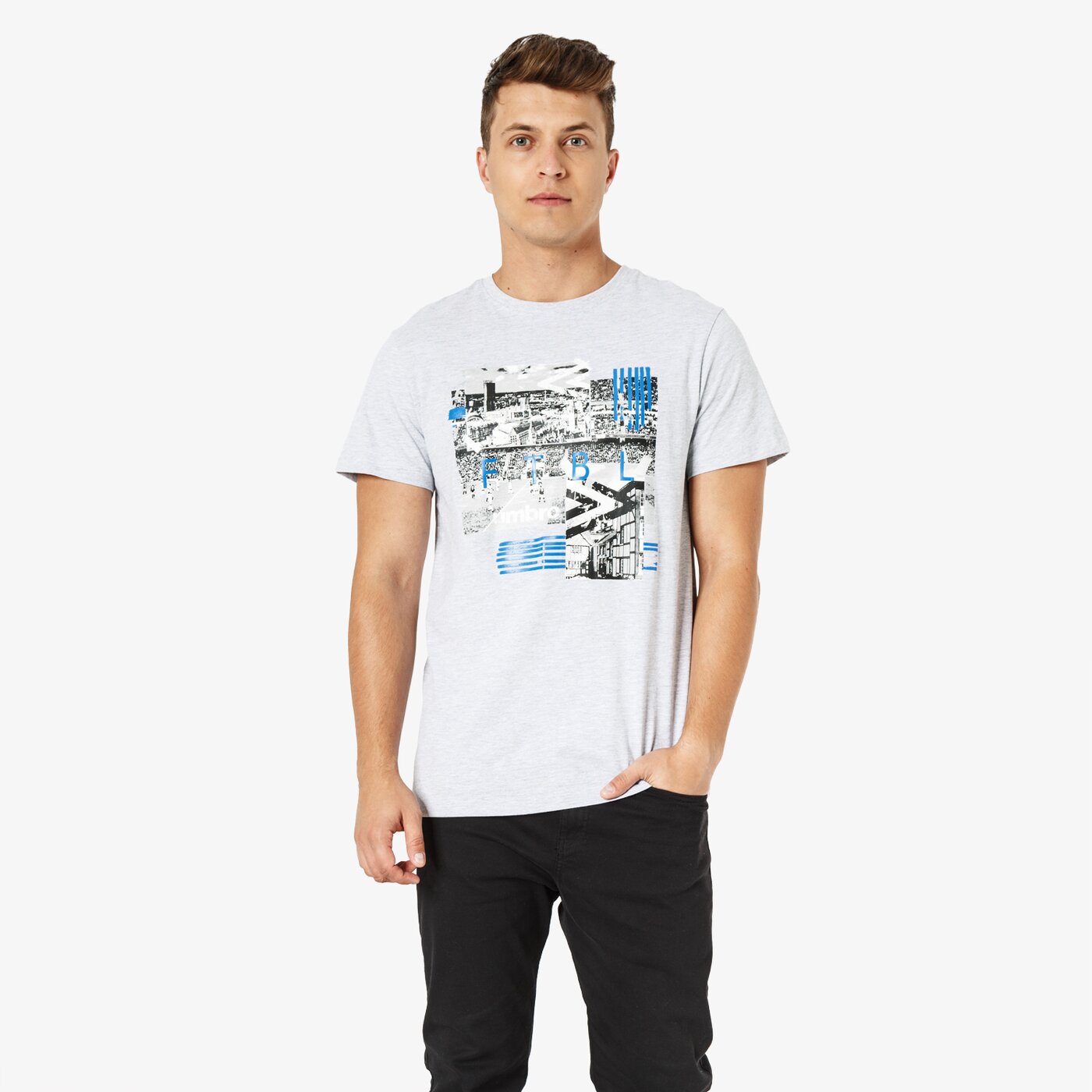 Koszulka męska UMBRO T-SHIRT SS RESULT ul38tsm56002 kolor szary