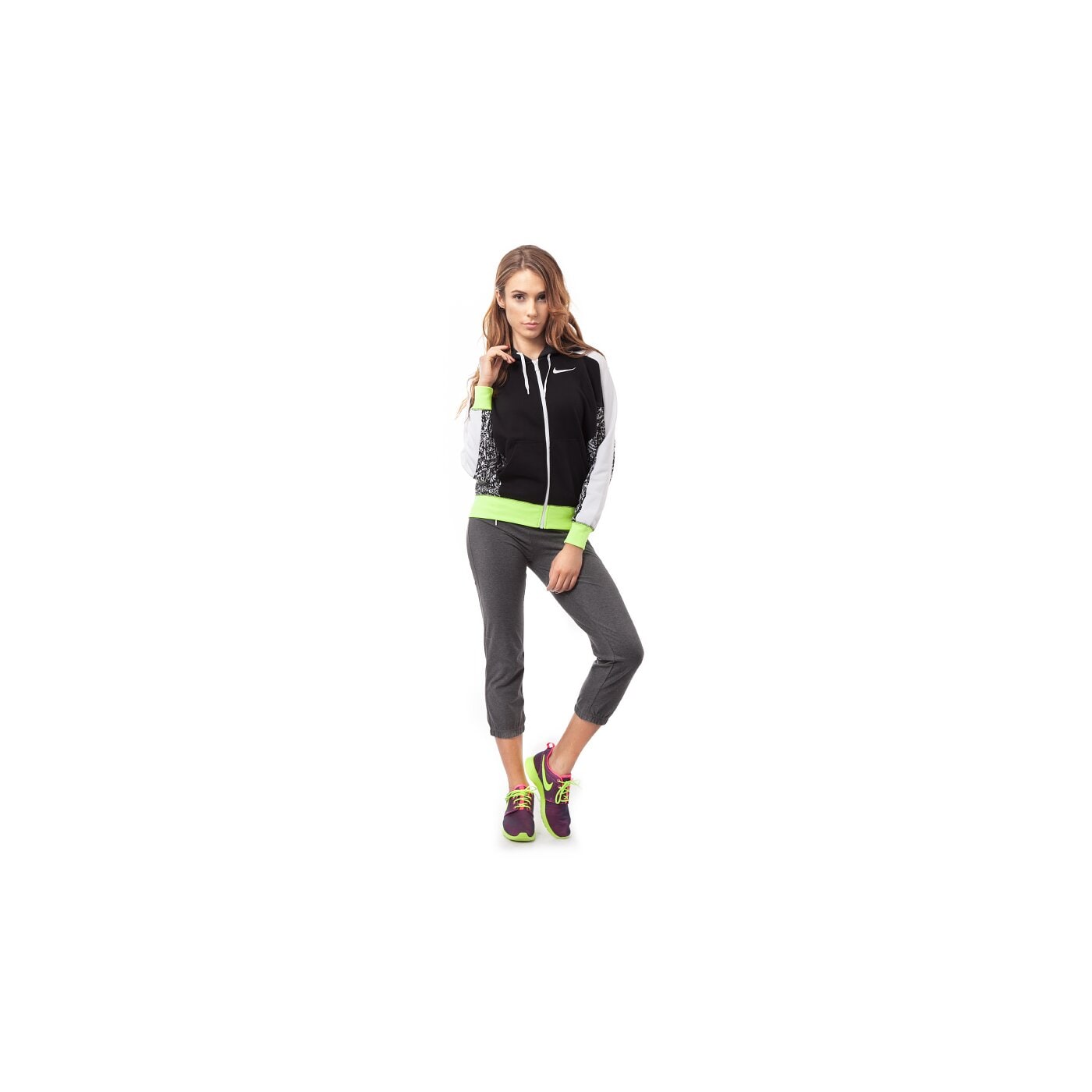 Spodnie dresowe damskie NIKE SPODNIE JERSEY CAPRI 614922071 kolor szary