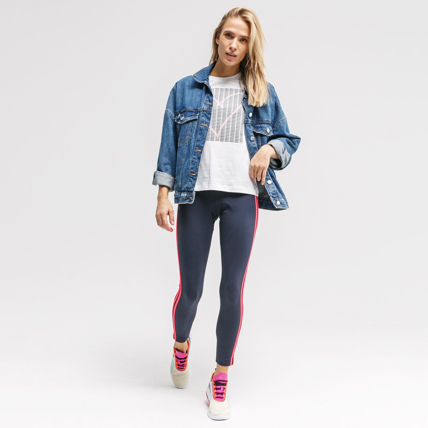 Spodnie dresowe damskie ADIDAS LEGGINGS W E 3S gd4345 kolor granatowy