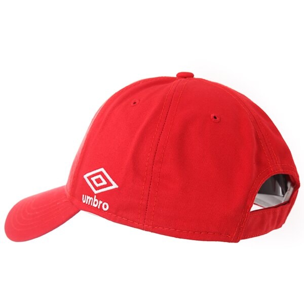 Czapka z daszkiem damska UMBRO CZAPKA Z DASZKIEM 2014 ENGLAND VERMILLION WHITE 62360ua54 kolor czerwony