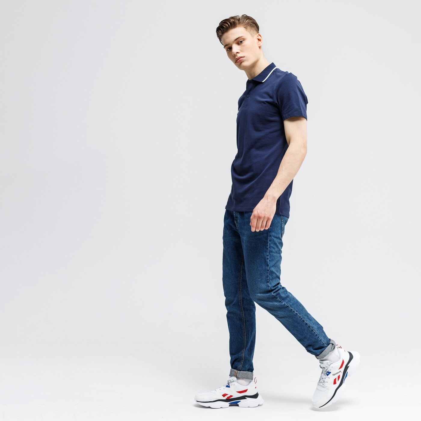 Koszulka polo męska UMBRO POLO FW PIQUE POLO 65703u-y70 kolor granatowy