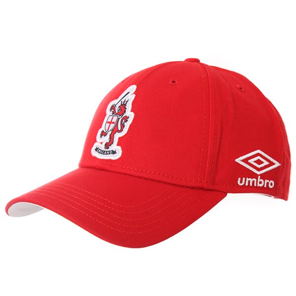 Czapka z daszkiem damska UMBRO CZAPKA Z DASZKIEM 2014 ENGLAND VERMILLION WHITE 62360ua54 kolor czerwony