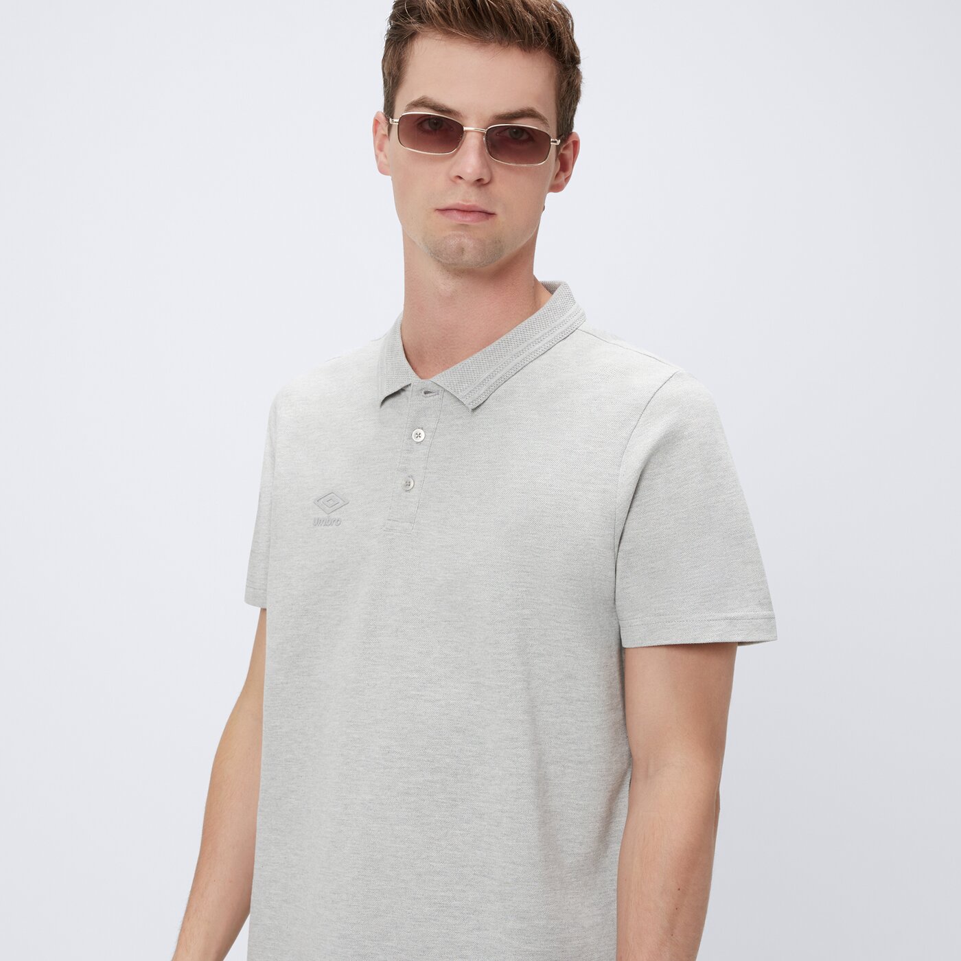 Koszulka polo męska UMBRO POLO STERLING  ul125pom90003 kolor szary
