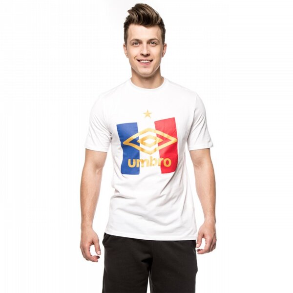 Koszulka męska UMBRO T-SHIRT FLAG FRANCE 64182u002 kolor biały
