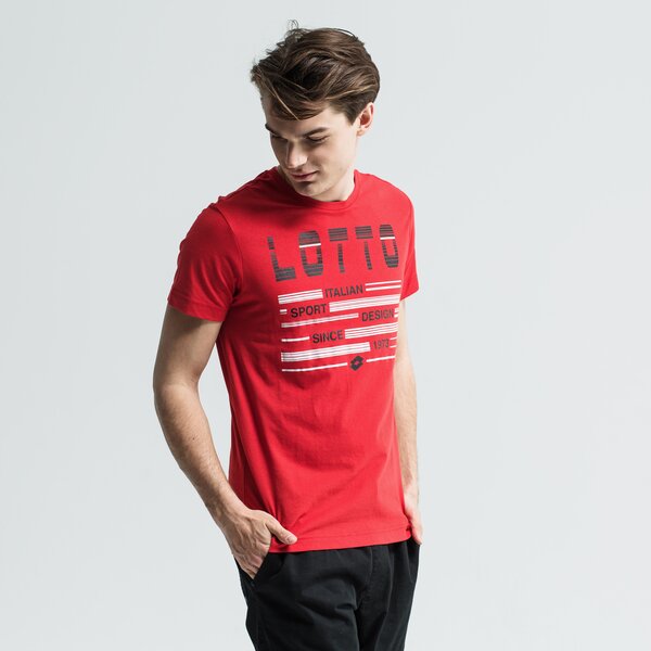 Koszulka męska LOTTO T-SHIRT SS L73 V LOGO PLUS JS 210980-0c4 kolor czerwony