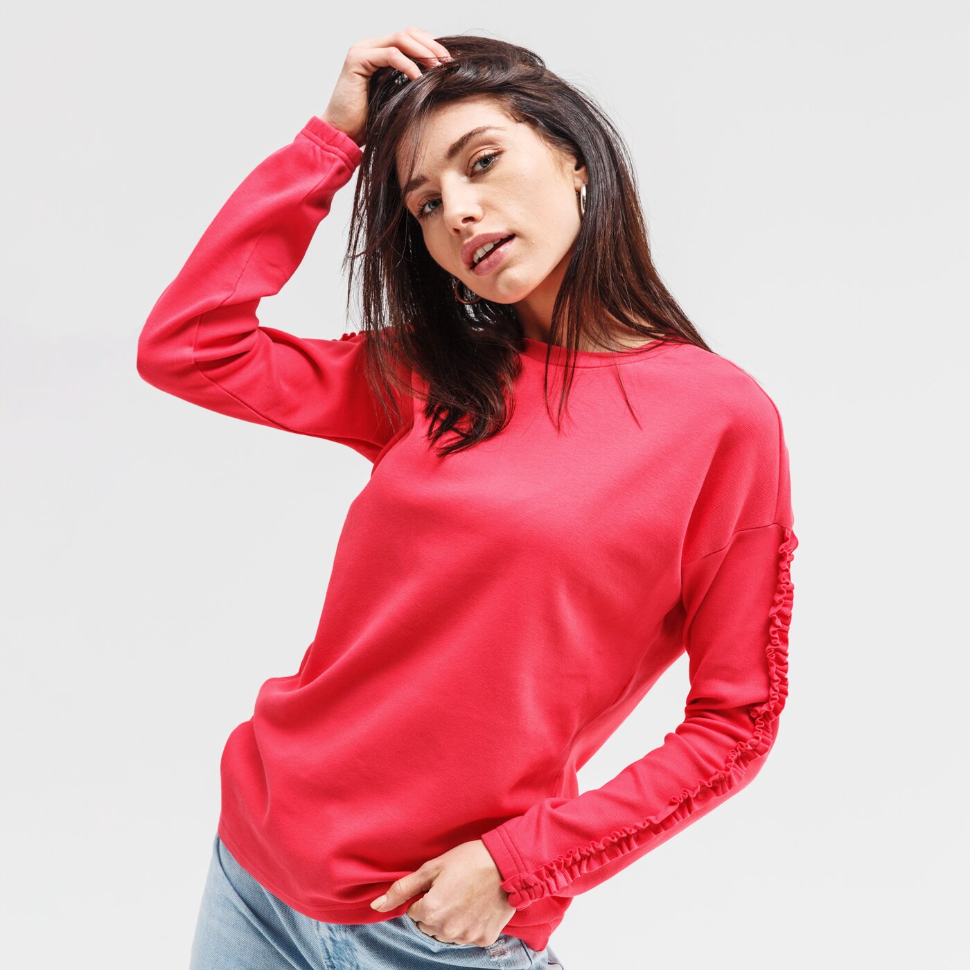 Bluza damska UP8 BLUZA RUFFLE up120bld26001 kolor różowy