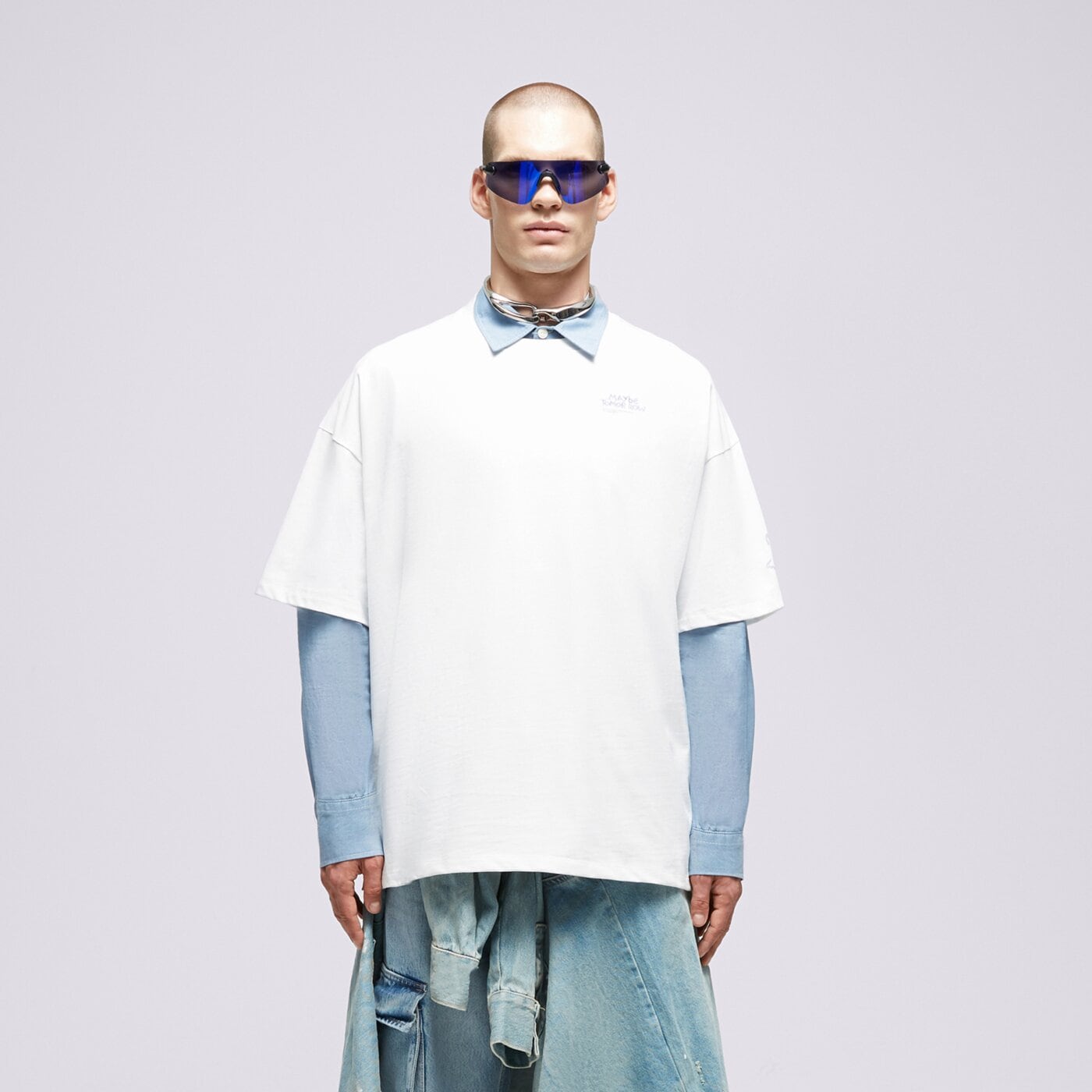 S.NOW JOB SIZEER T SHIRT “MAYBE”-NATURAL WHITE si123tsu50001 kolor biały