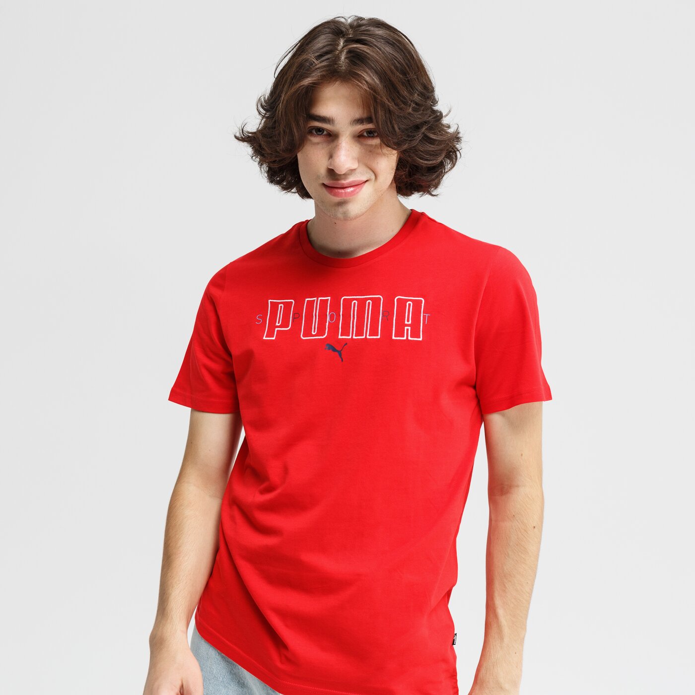 Koszulka męska PUMA T-SHIRT PUMA BRAND 584509 11 kolor czerwony