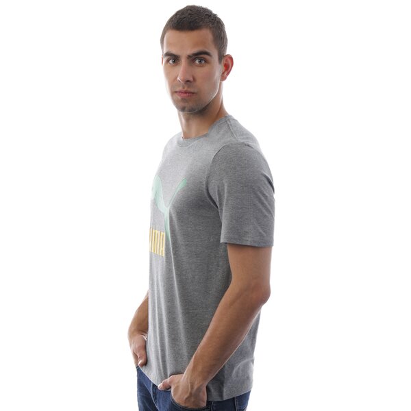 Koszulka męska PUMA T-SHIRT VINTAGE NO-1  LOGO TEE 55823029 kolor szary