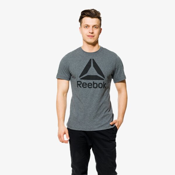 Koszulka męska REEBOK T-SHIRT SS STACKED LOGO cf3905 kolor szary