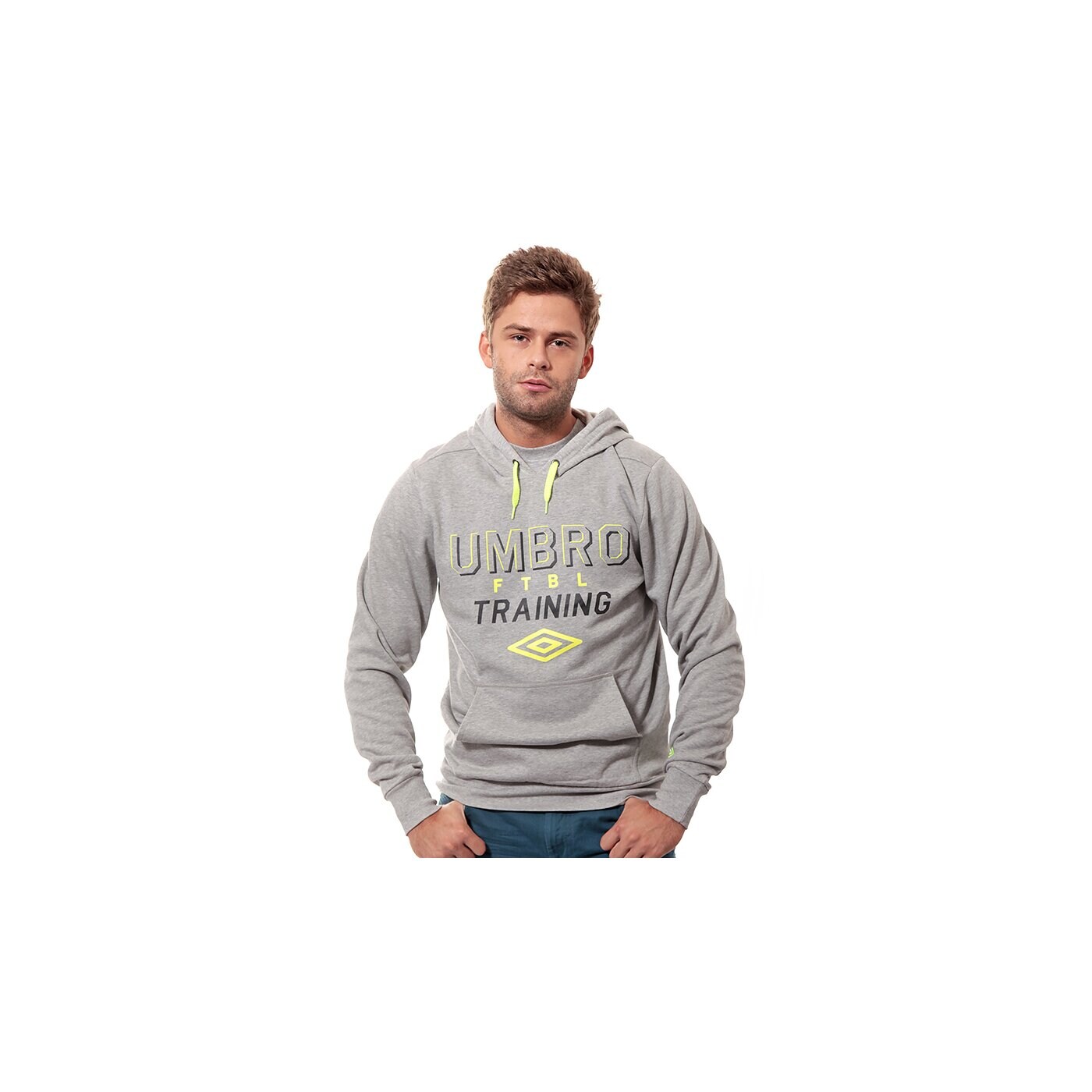 Bluza męska UMBRO BLUZA GRAPHIC FTBL OH HOODED TOP 62608u263 kolor szary